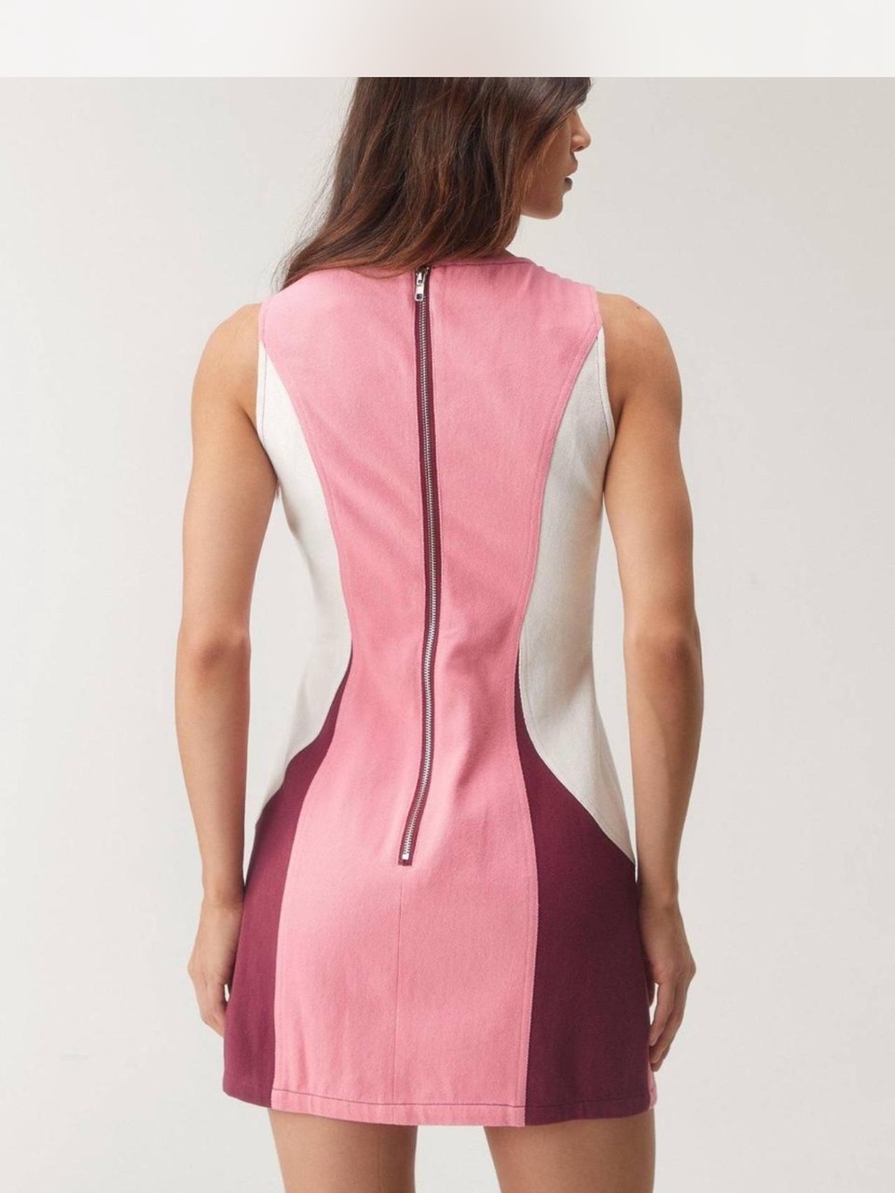 NastyGal Colorblock Mini Dress with Embellished Trim - Plum & Pink - Picture 2 of 7